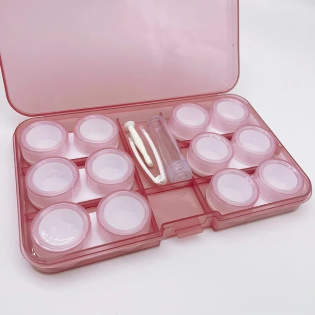 6 Pair Contact Lens Travel Kit – Leak-Proof Cases with Tweezer & Applicator
