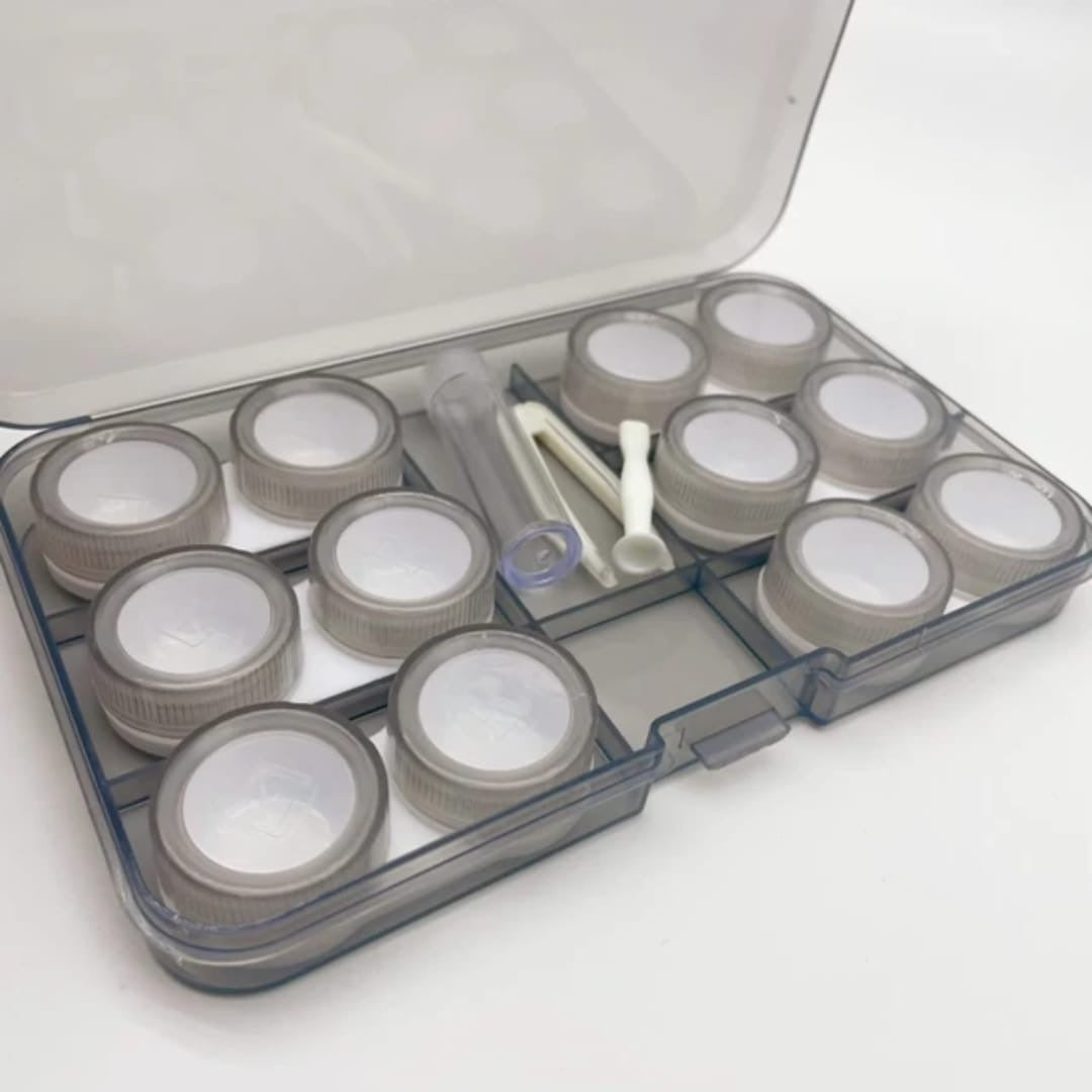 6 Pair Contact Lens Travel Kit – Leak-Proof Cases with Tweezer & Applicator
