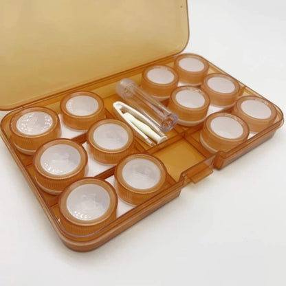 6 Pair Contact Lens Travel Kit – Leak-Proof Cases with Tweezer & Applicator